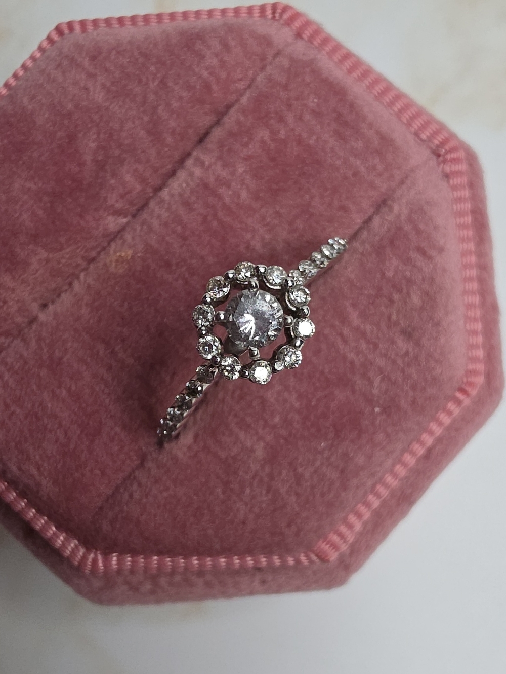 Kay Jewlers dainty 10k White Gold Diamond Engagement Ring